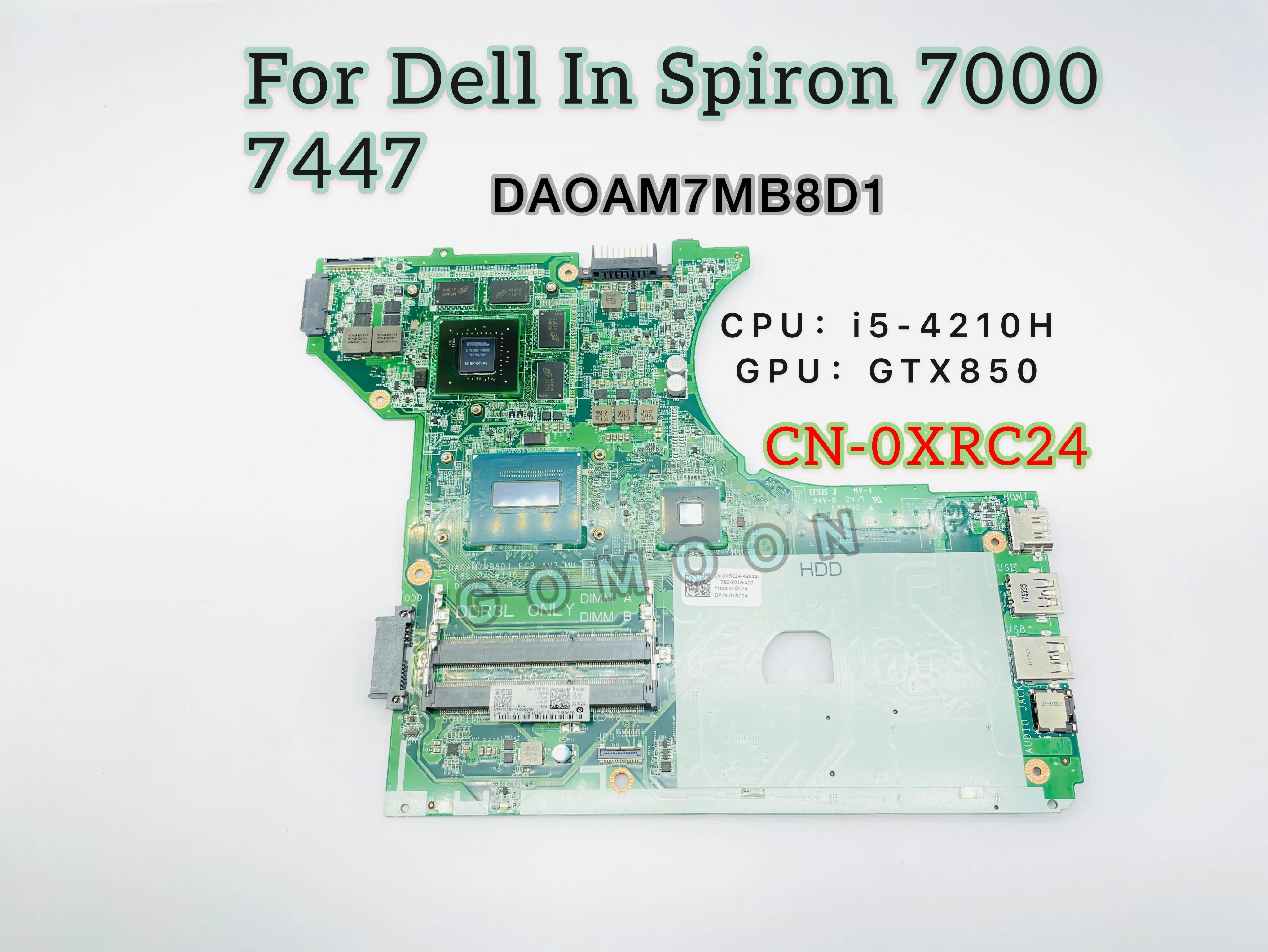 DA0AM7MB8D0 CN-0XRC24 0XRC24 Dell Inspiron 14-7447 7447 Ʈ   i5-4210HQ CPU GTX850M 4GB GPU 100% ۵